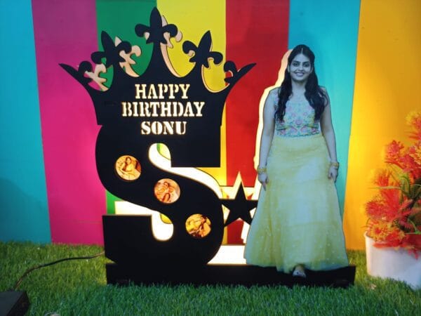 Birthday Frame with Initial Letter with Image - Image 3